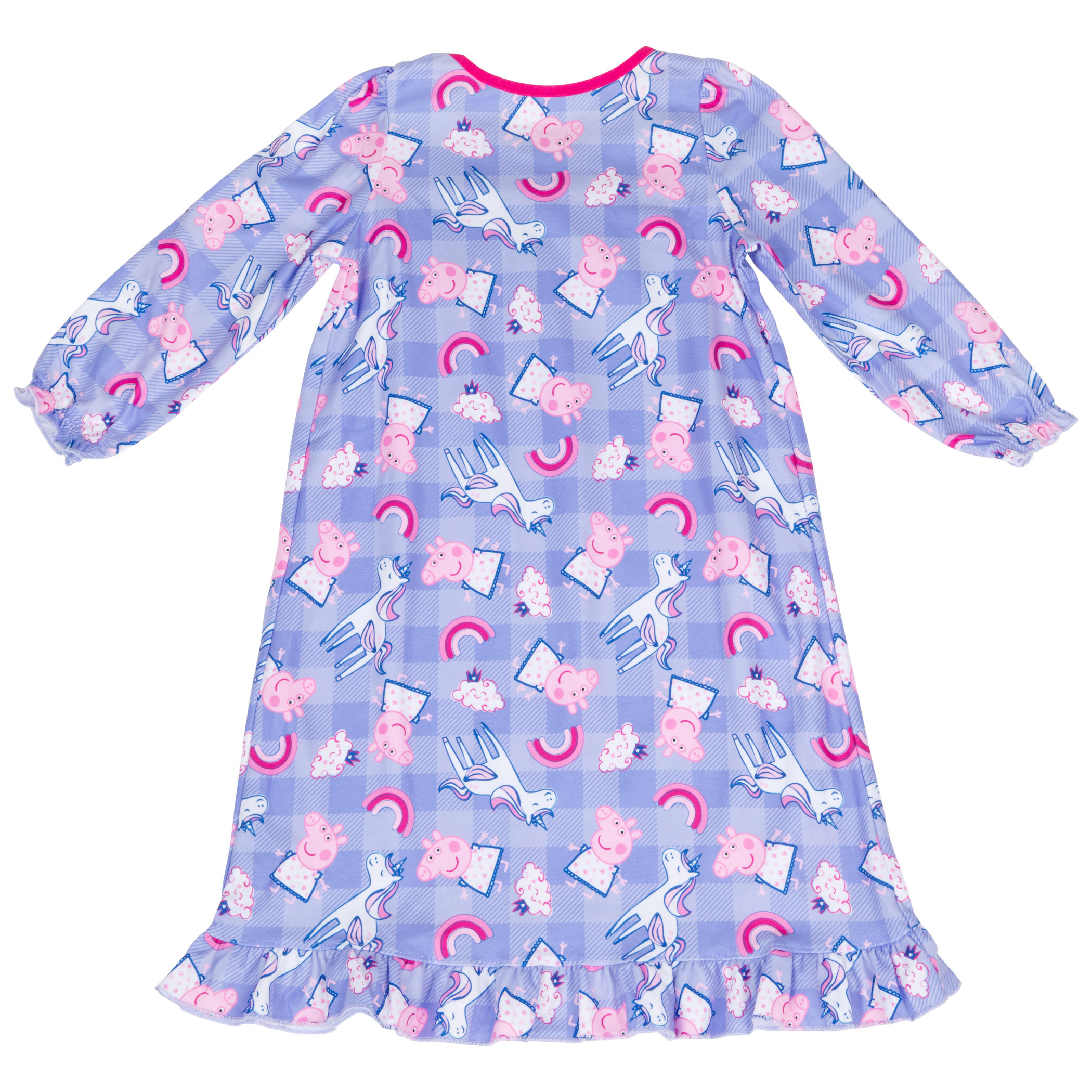 Peppa Pig and Unicorns All Over Print Long Sleeve Sleep Gown